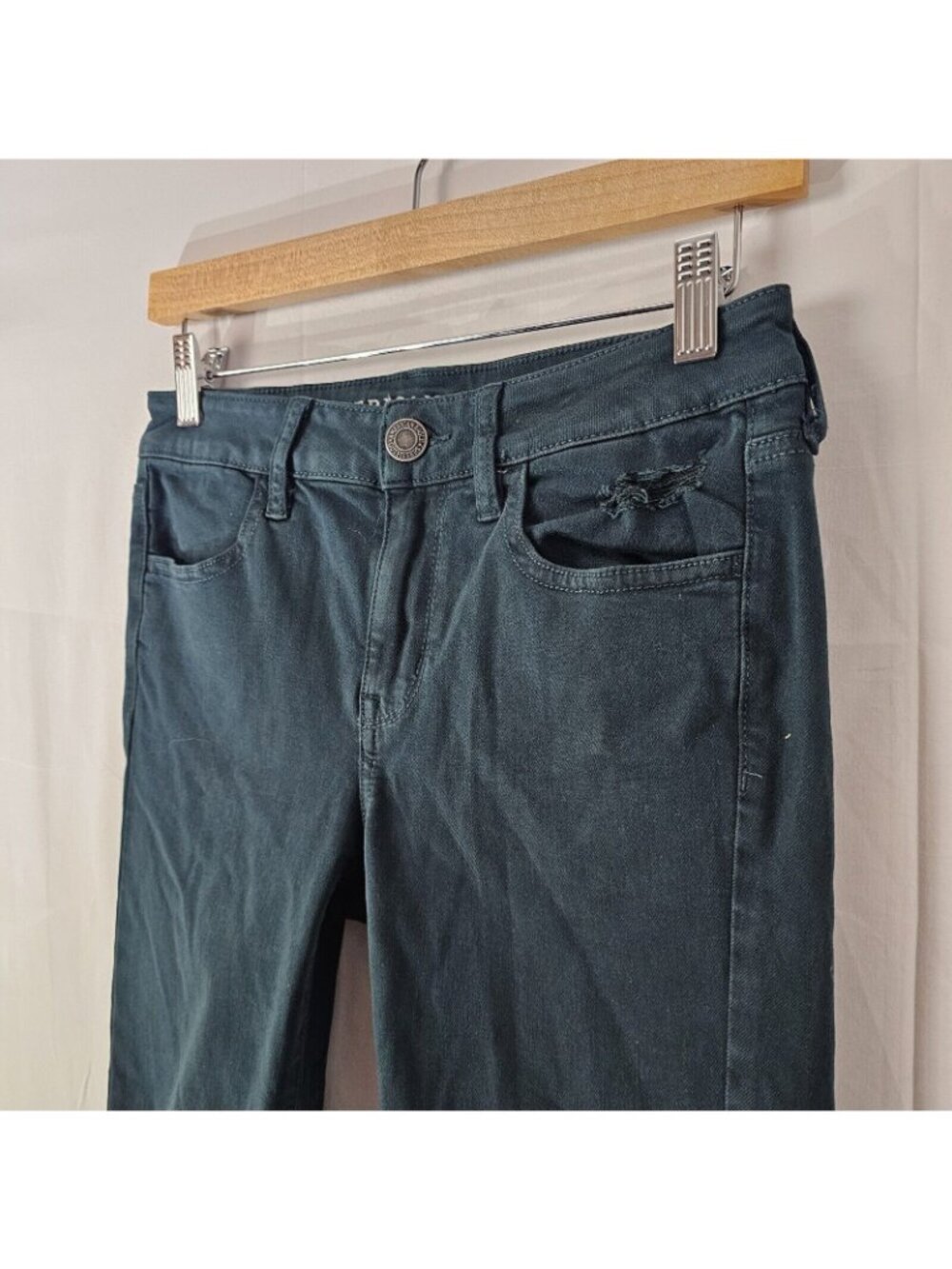 American Eagle Jegging Jeans Womens Size 4 Green Ne(x)t Level Stretch Hi Rise - Picture 9 of 12
